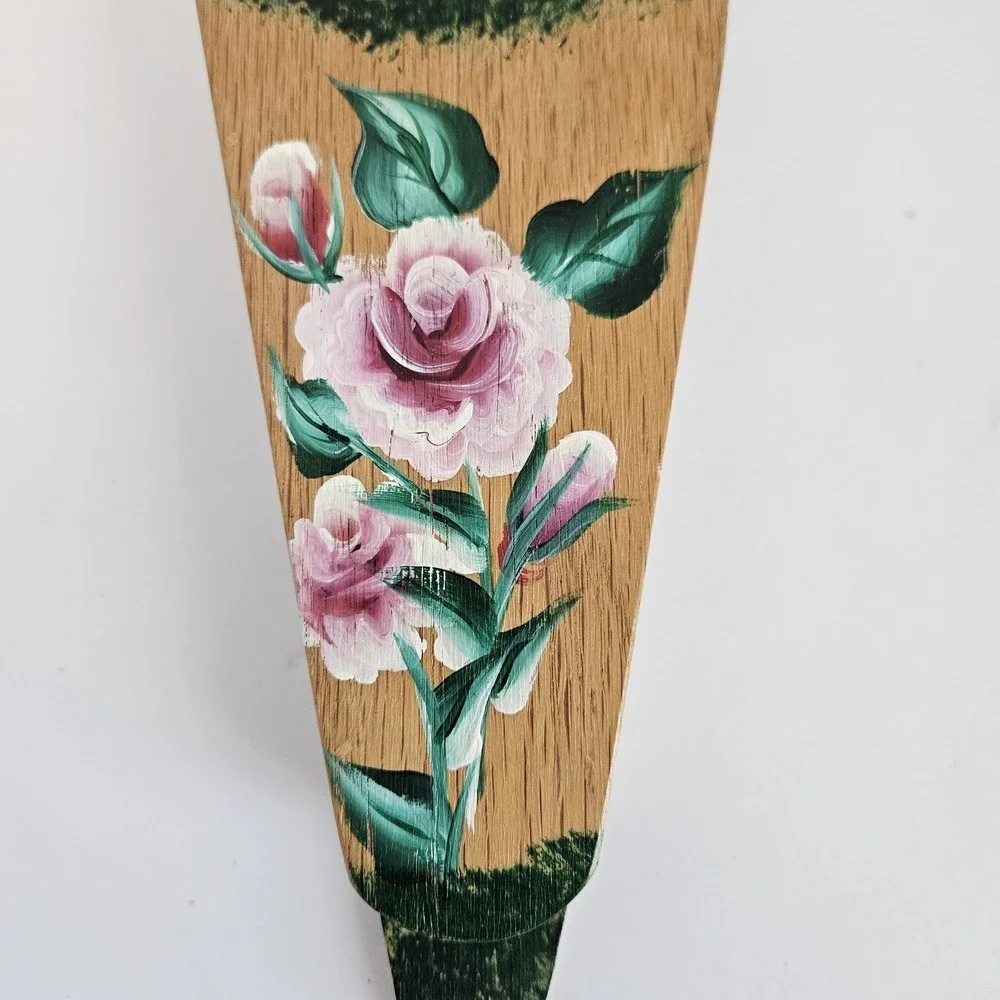 Scissor Holder Wood Handcrafted And Handpainted Flowers 9